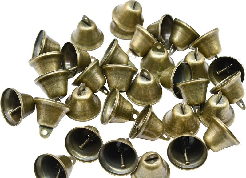 Vintage Jingle Bells for Dog Training and Decoration - 10 PCS Bronze Mini Size 17X15