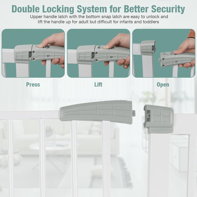 HOYOFO Extra Wide Baby Gate for Doorways - Pressure Mount with Auto-Close