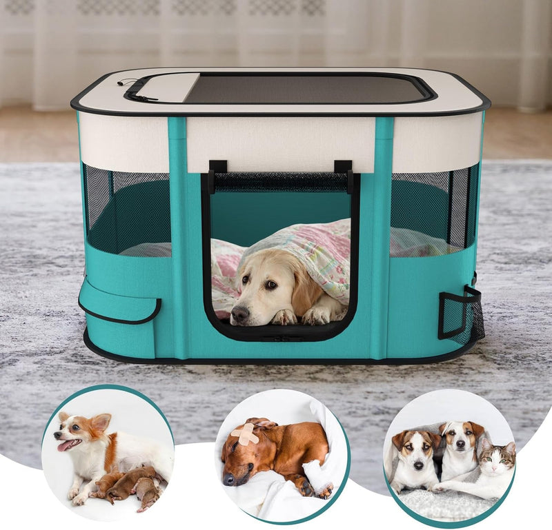 Foldable Playpen for Dogs and Cats - Portable Pet Kennel Tent