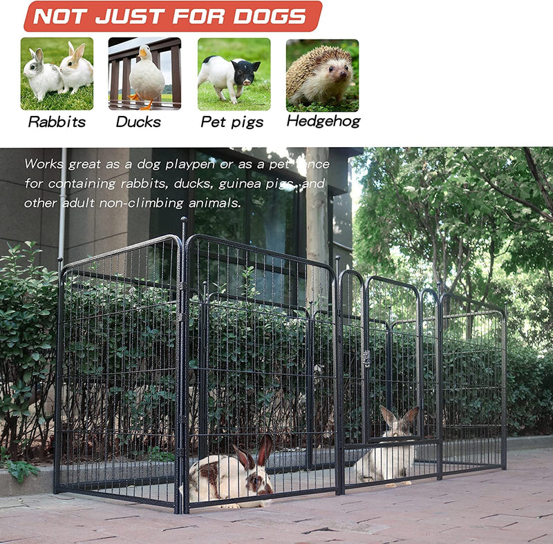 32-Inch Heavy Duty Dog Playpen - IndoorOutdoor 8 Panels - SilverGray