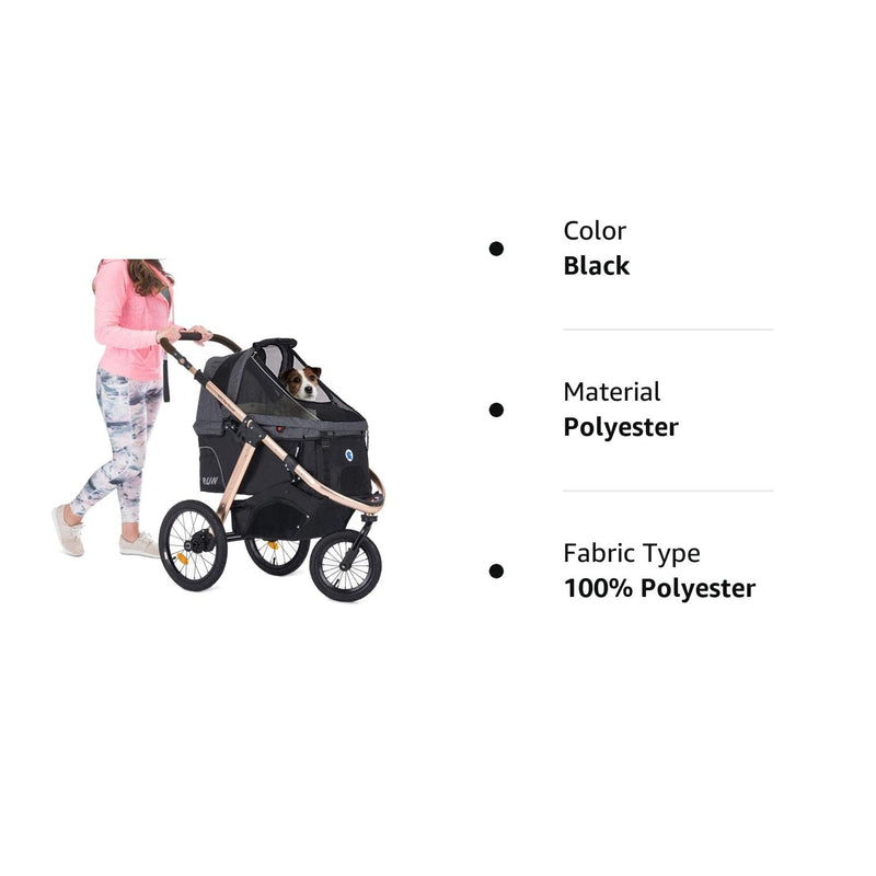 HPZ Pet Rover Performance Jogging Stroller for SmallMedium Dogs Cats and Pets - Black