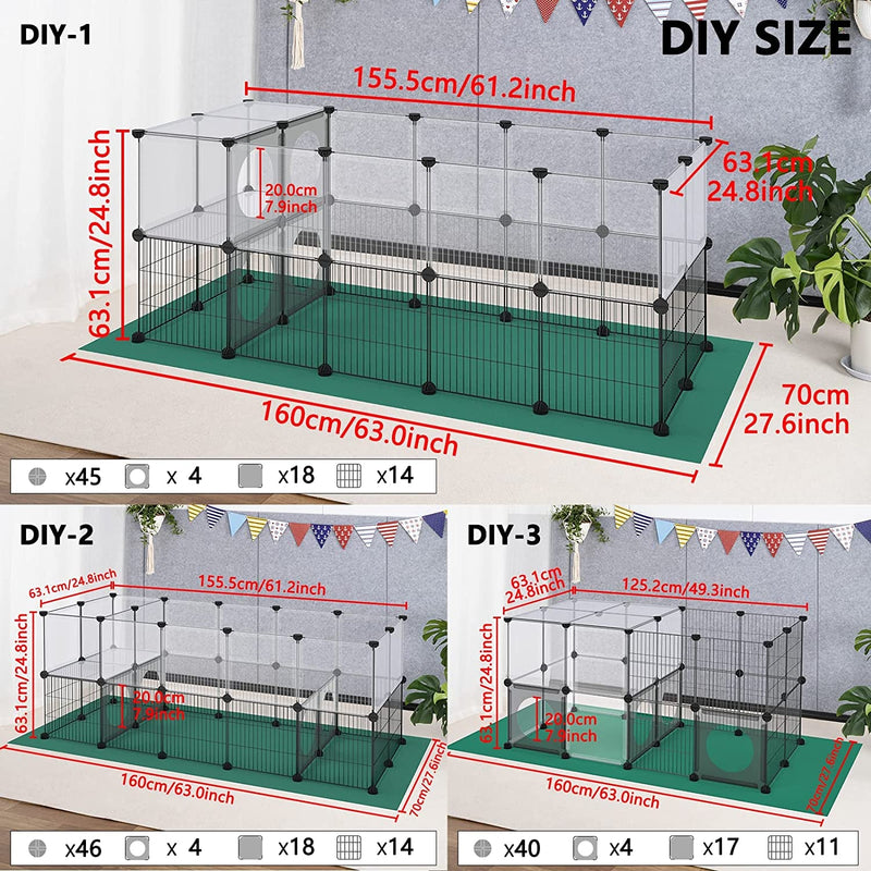 Small Animal Playpen with Oxford Mat and Iron Mesh