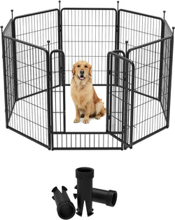 FXW 8-Panel 40-Inch Dog Playpen with 32 Muffler Tubes