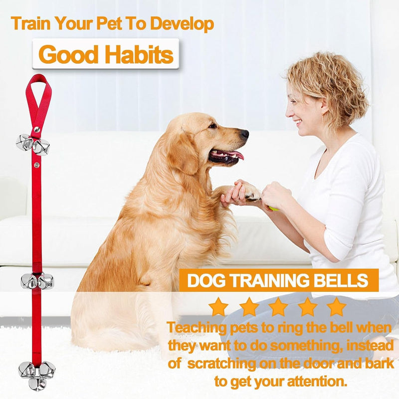 2 Pack Dog Bells - Red Puppy Training Doorbell for Dogs to Ring to Go Outside