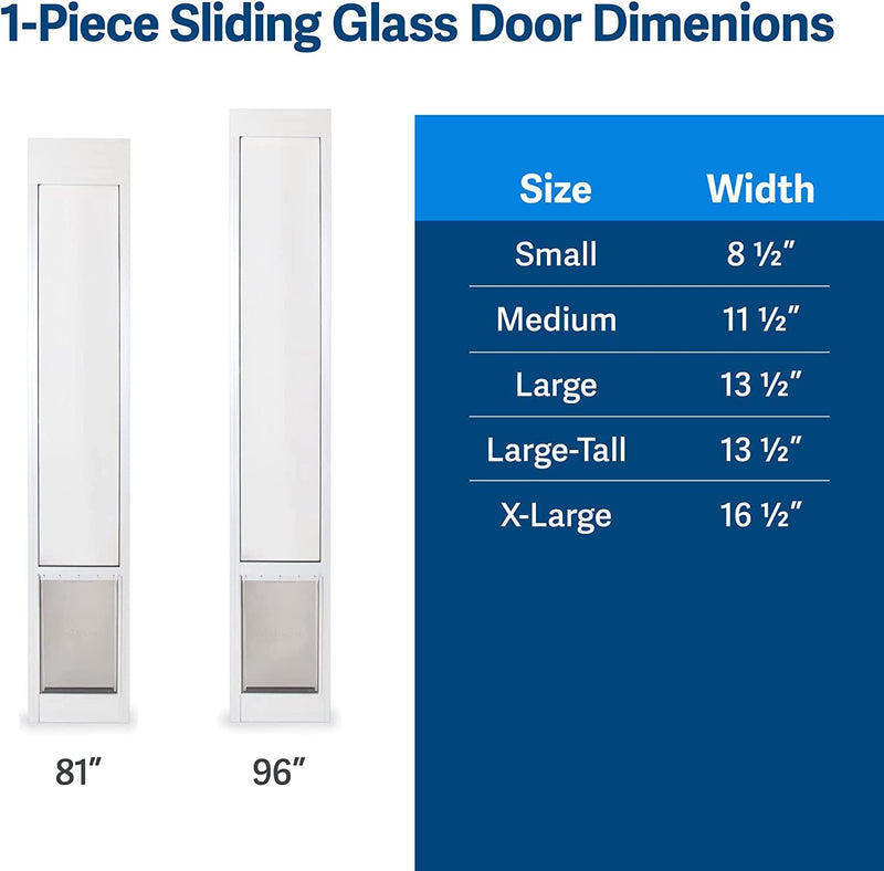 Petsafe Sliding Glass Pet Door - Adjustable Height Large White