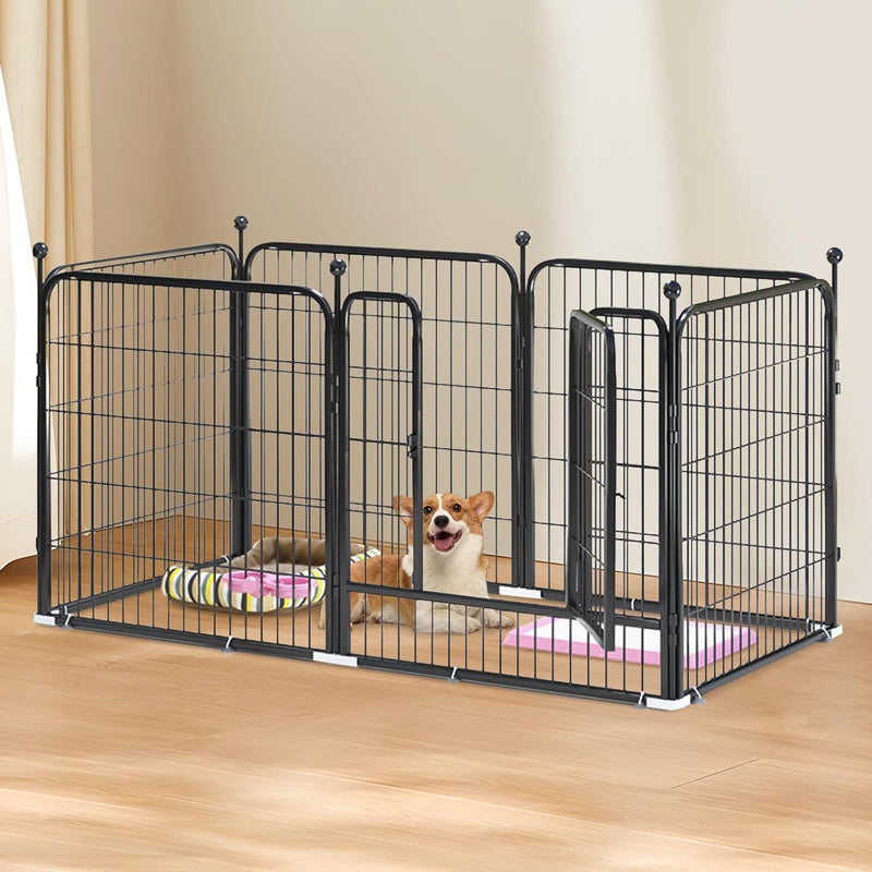 6-Panel Pet Playpen - Heavy Duty Metal Enclosure for SmallMedium Pets - IndoorOutdoor Use - XL