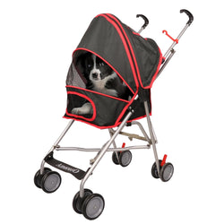 Heavy Duty Pet Stroller with Mesh Window for Travel Water-Proof Indoor  Outdoor - BlackRed