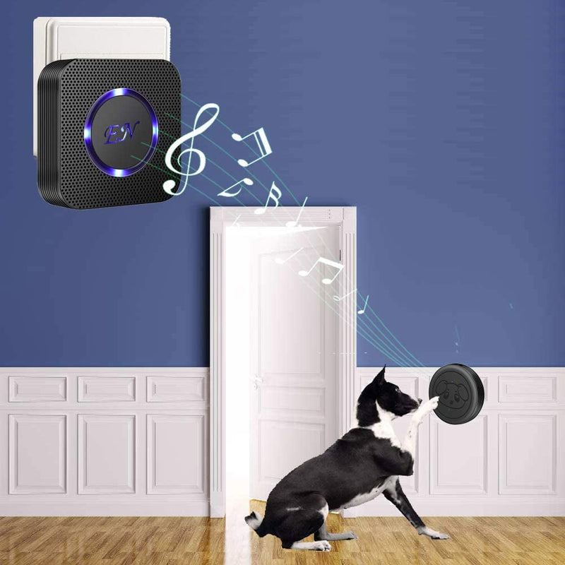 Wireless Dog Doorbell Training System - 2 Receivers 3 Transmitters Waterproof Buttons