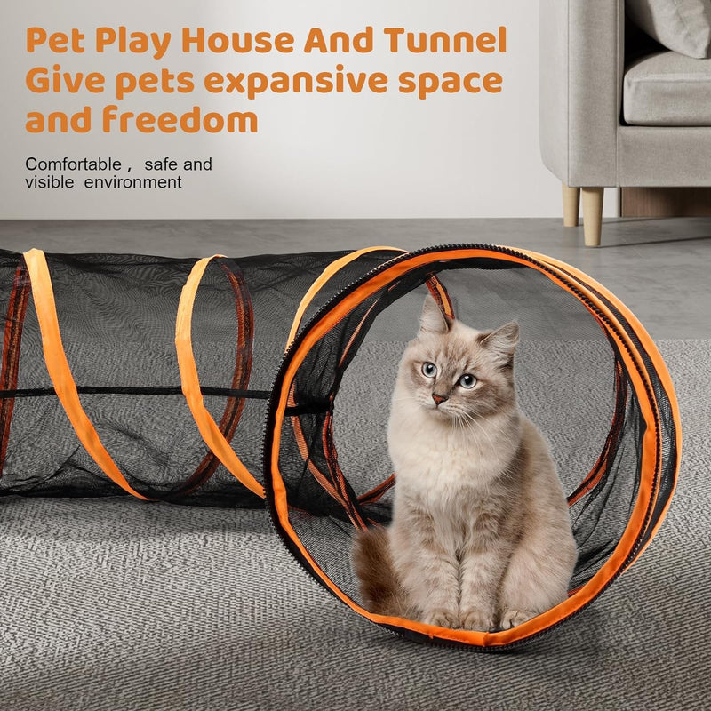 Odoland Dog Tunnels Enclosure and Playpen - Large Pet Tent for IndoorOutdoor Play with Portable Design