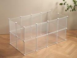 Transparent Animal Playpen - Small Pet Cage - for Guinea Pigs Dogs and Rabbits - 12 x 12 Panels