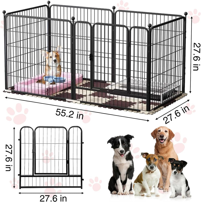 6-Panel Pet Playpen - Heavy Duty Metal Enclosure for SmallMedium Pets - IndoorOutdoor Use - XL