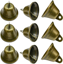 Vintage Jingle Bells for Dog Training and Decoration - 10 PCS Bronze Mini Size 17X15