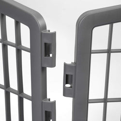 IRIS Exercise Playpen with Door - 82 Panels 34 Inch Gray