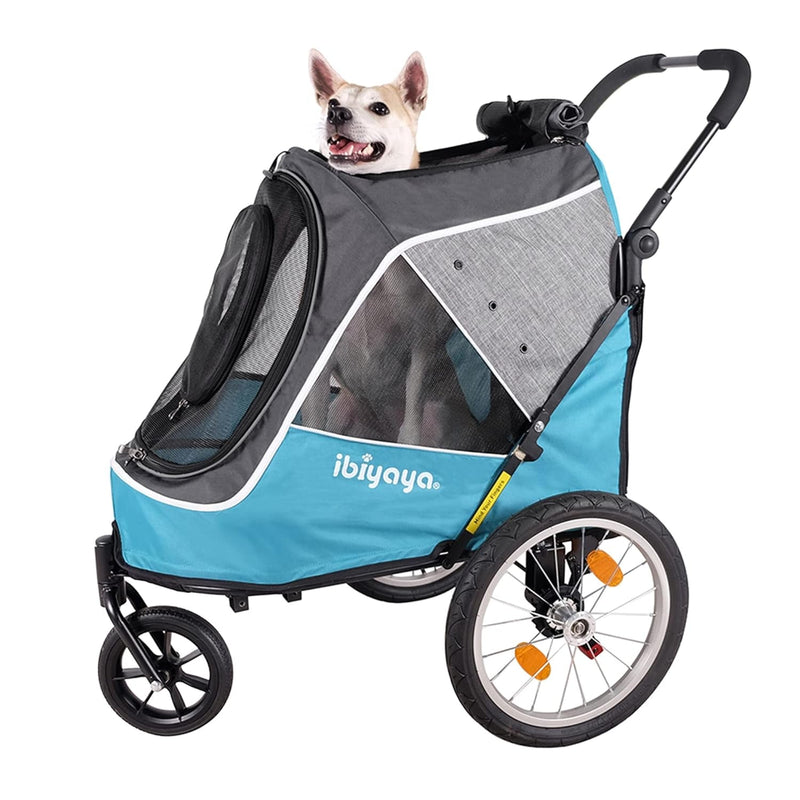 Ibiyaya 2-In-1 Pet Bike TrailerJoggerStroller for MediumLarge Dogs Ocean Blue