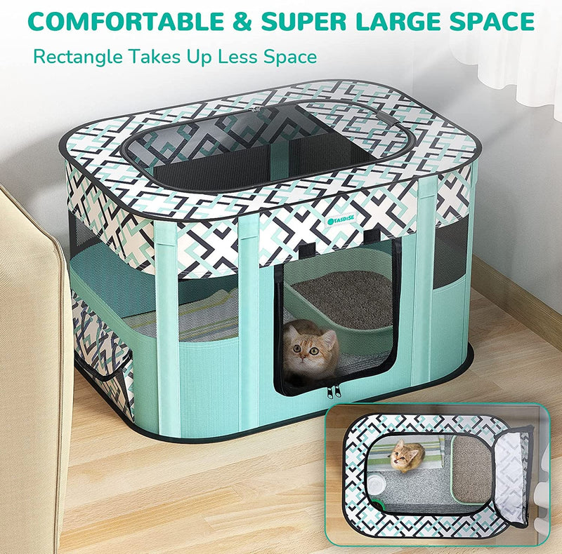 Portable Pet Playpen for Small Animals Foldable Tent Kennel with Free Carry Case 600D Oxford