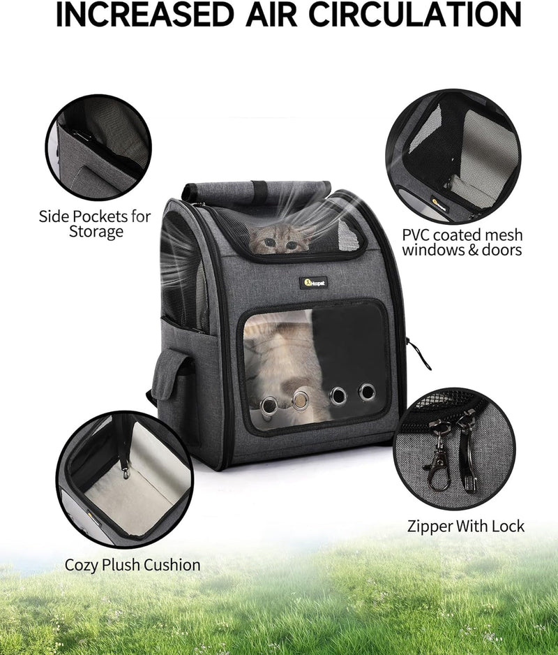 HOOPET Cat Backpack Carrier - Expandable Airline Approved Pet Carrier Backpack - Suitable for SmallMedium Dogs Cats - Foldable and Easy to Carry