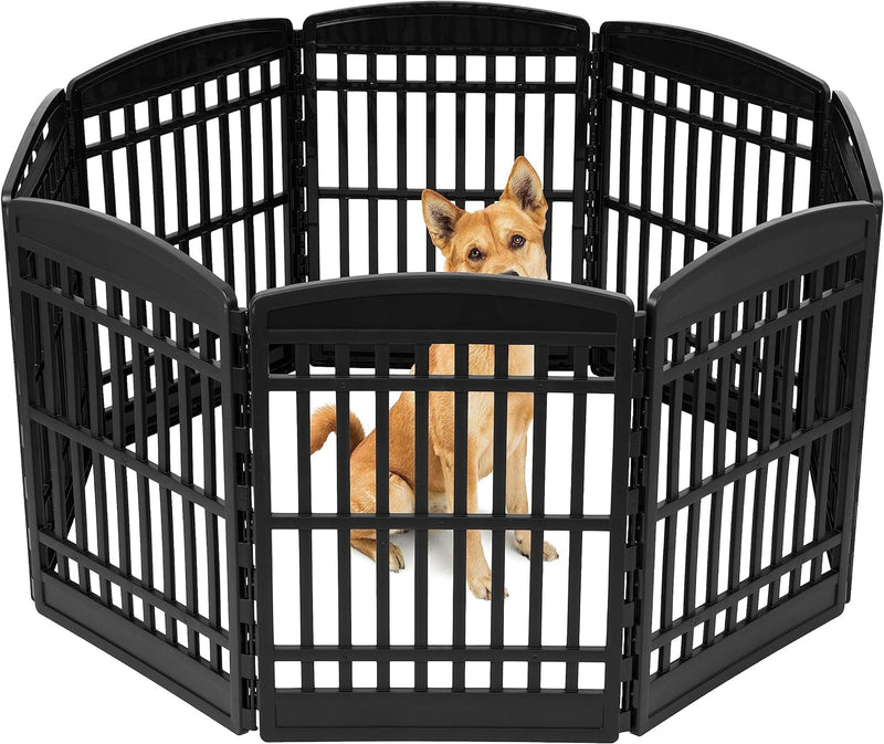 IRIS USA 24 Exercise 4-Panel Pet Playpen Black