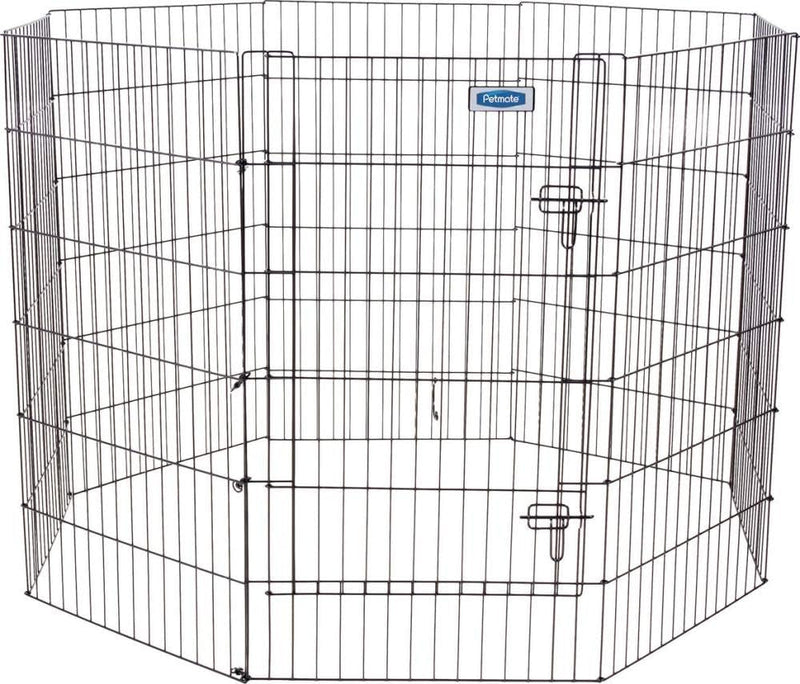 Petmate 8-Panel Exercise Pen with Step-Through Door - 30x24 Black