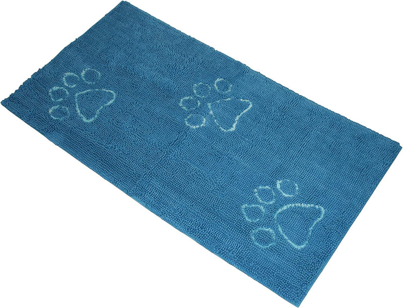 Microfiber Dog Paw Mud Mat - Absorbent Pet Mat with Non-Slip Backing Machine Washable  Large Grey