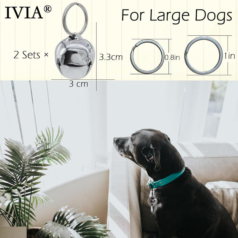 Large Dog Bells - Collar Loud Bells for Pet Tracker  Training - Handmade Metal