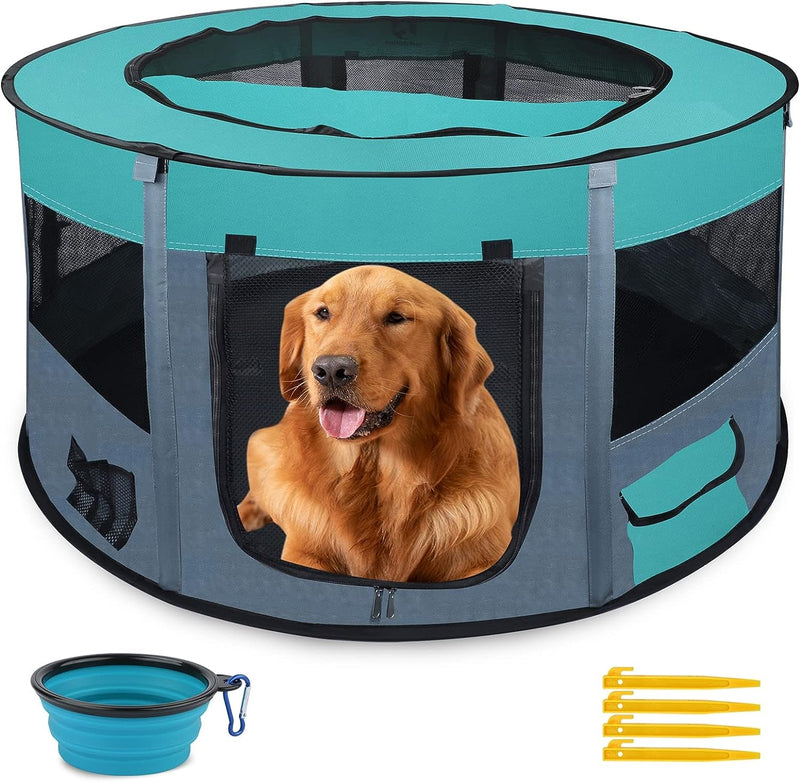 Foldable Playpen for Dogs and Cats - Portable Pet Kennel Tent