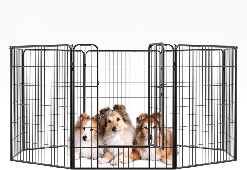 8-Panel Outdoor Dog Playpen with Portable Design - Suitable for LargeMediumSmall Dogs Puppies Rabbits and Small Animals - Perfect for RV Camping and Garden Yard