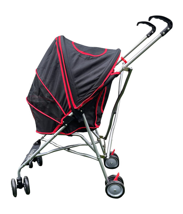 Heavy Duty Pet Stroller with Mesh Window for Travel Water-Proof Indoor  Outdoor - BlackRed