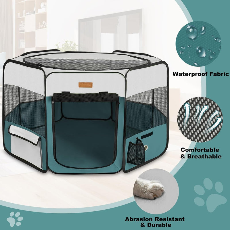 Portable Dog Playpen for IndoorOutdoor Use - Large-Capacity and Foldable