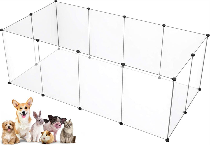 Transparent Pet Playpen for Small Animals - Puppy Bunny Guinea Pigs  More