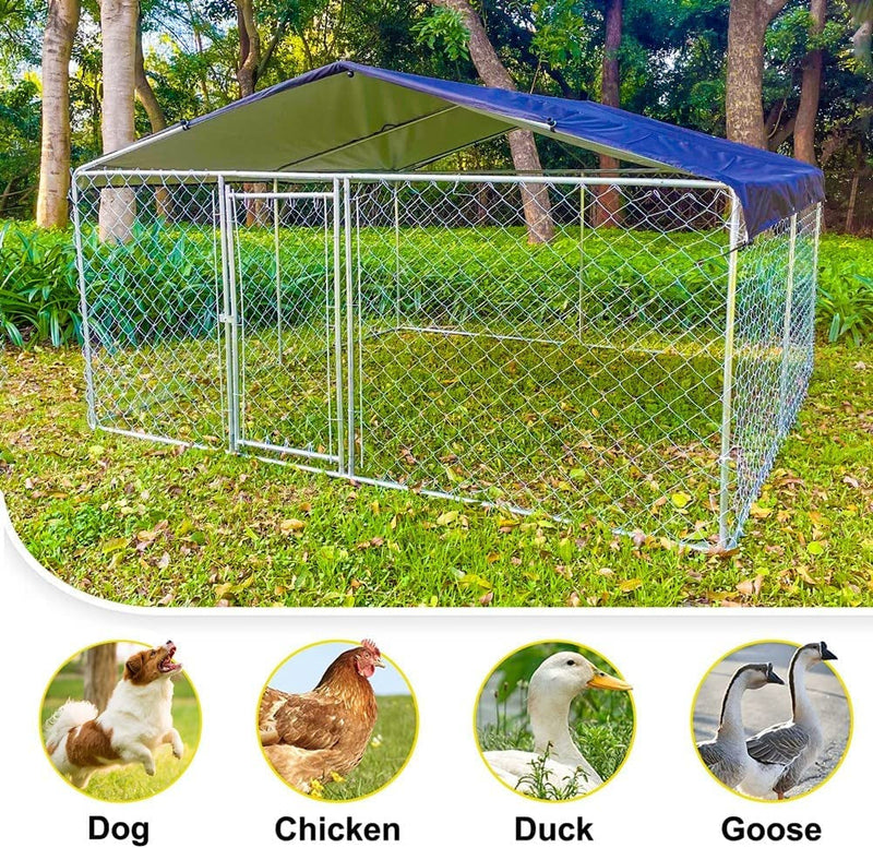 Heavy Duty Large Dog Kennel with UV-Resistant Cover - 98X98X56