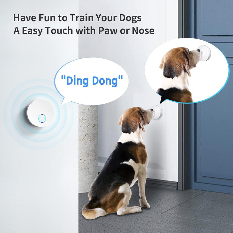 Self-Powered Wireless Doorbell with 2 Push Buttons Call Pager and LED Flash - Waterproof and Battery-Free for Home and Potty Training - Perfect for Elderly and Children