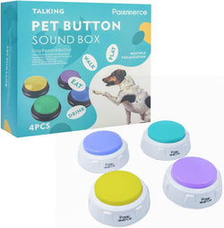 charsTraining Buzzer for Dogs - 30 Second Voice Recorder Colorful 4Pc Button Funny Pet Gift