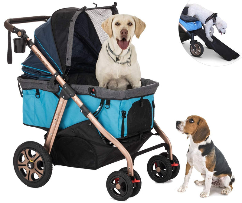 HPZ Pet Rover Titan-HD Premium Pet Stroller with Ramp and 100lb Capacity - Black