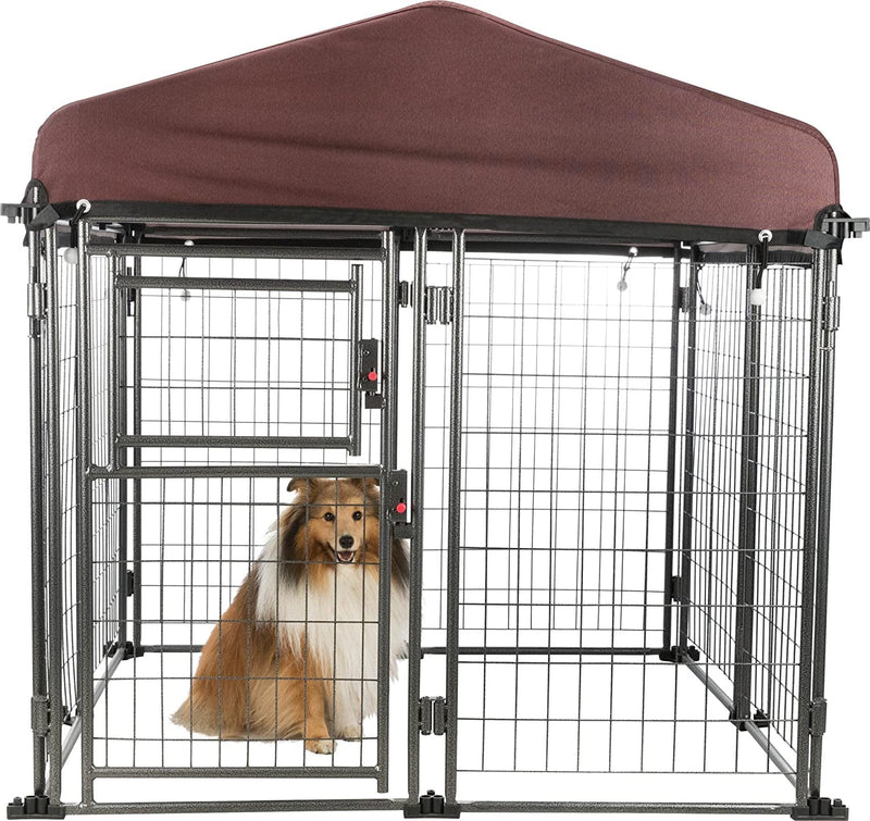 TRIXIE Deluxe Outdoor Dog Kennel - Portable  Expandable - Heavy Duty - Lockable  Foldable - Easy to Store - Medium