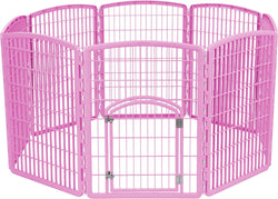 IRIS Exercise Playpen with Door - 82 Panels 34 Inch Gray