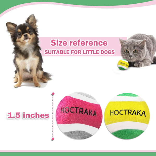 HOCTRAKA, NICERINC PET X-Small Dog Tennis Balls Dog Toys Ball 1.5" Pack of 12, Fit Ball Launchers