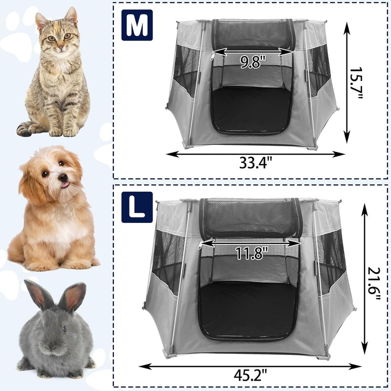 Portable Pet Playpen - Foldable Exercise Enclosure for Cats and Small Pets - IndoorOutdoor Travel Kennel