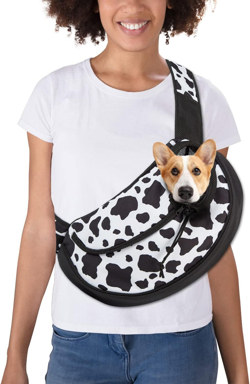 YESLAU Pet Dog Sling Carrier Breathable Mesh Travel Safe Sling Bag Carrier for Cats Black S