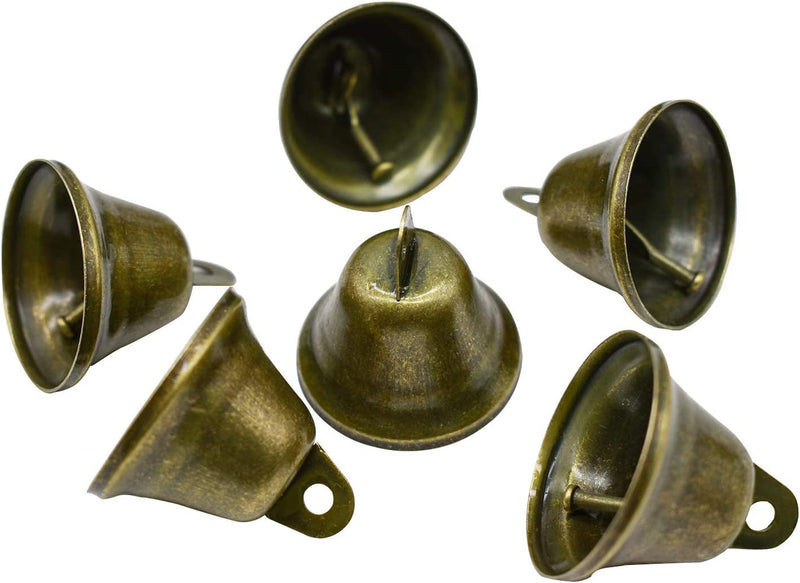 Vintage Jingle Bells for Dog Training and Decoration - 10 PCS Bronze Mini Size 17X15