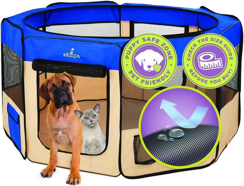 Zampa Dog Playpen - Medium Portable Pop Up Pen for Dogs and Cats