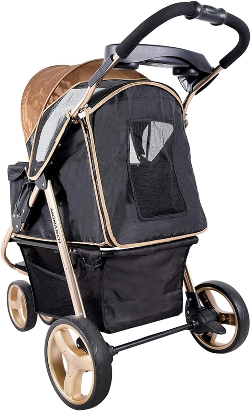 Ibiyaya Monarch Foldable Dog Stroller - Lightweight and Ventilated for Medium  Small Pets Up to 44lbs