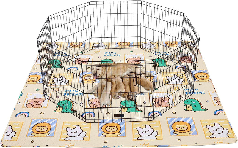 Octagon Playpen Cover for Pets - Fits 24 Inch Metal 8 Plate Fence - Leak-Proof  Easy to Clean