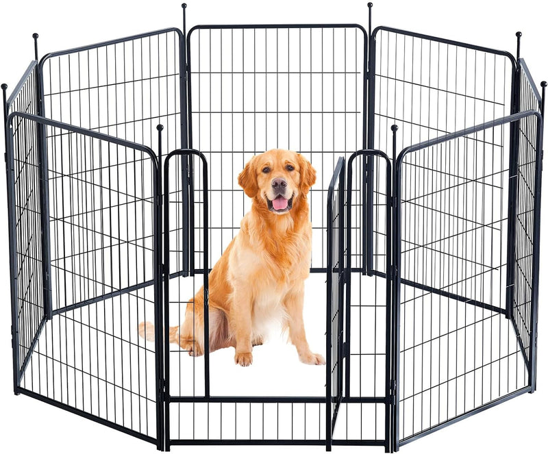 Portable Dog Playpen with Doors - IndoorOutdoor Fence for LargeMediumSmall Dogs 40 Inch 08 Panels