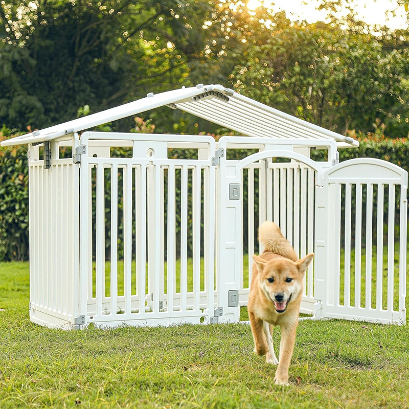 Foldable 8-Panel Pet Playpen with Door Suitable for Puppies and Small Dogs Indoor  Outdoor Use