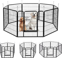 VIVOHOME 32 Metal Pet Playpen Kennel with Door - IndoorOutdoor Exercise