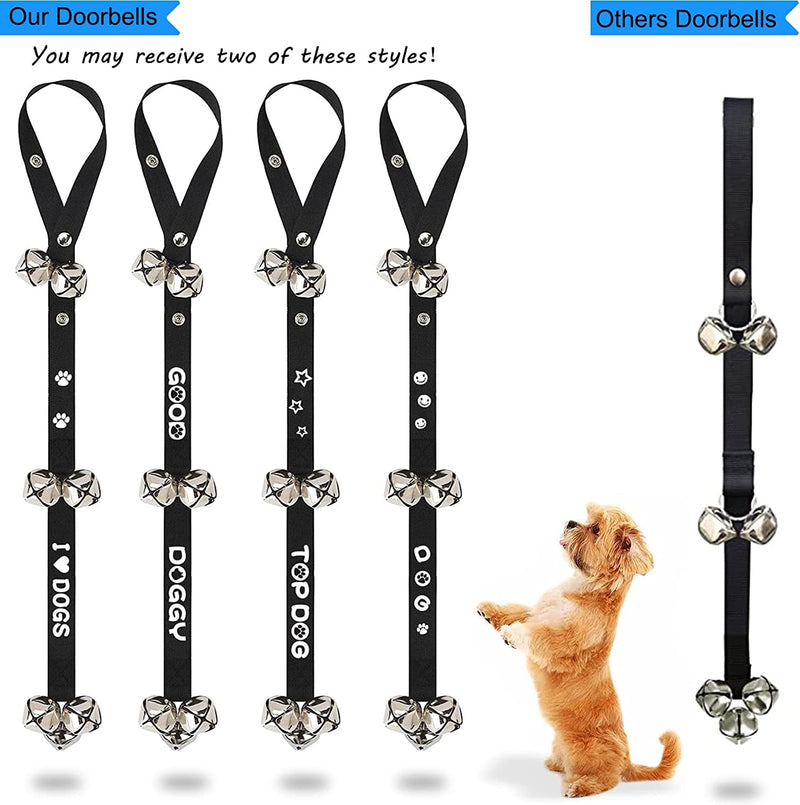 Potty-Training Dog Doorbells with Mounting Hooks - Adjustable Premium Quality 7 Extra Loud Bells for Puppies and Dogs Silver