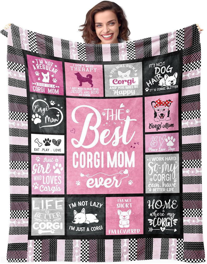 Worlds Best Dog Mom Blanket - 50x60 Fun Dog Lover Gift for Womens Birthday