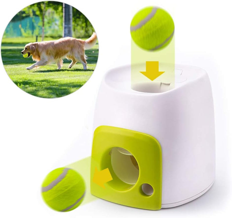 Hztyyier Interactive Dog Food Reward Machine Toy Mini Tennis Ball Automatic Feeder ABS Material for Cats Dogs Pets Other Animals