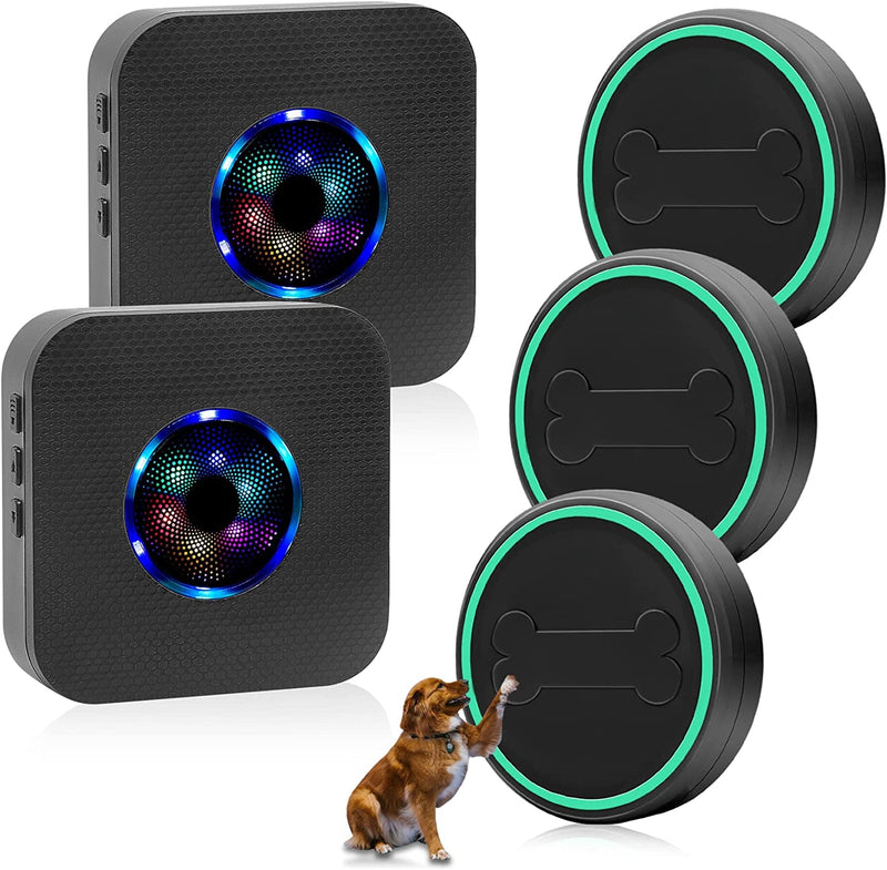 Wireless Dog Doorbell for Potty Training - Waterproof Touch Buttons and Portable Receivers