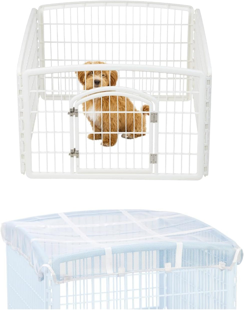 24 IRIS USA Exercise Pet Playpen with Door - Keep Pets Secure and Happy